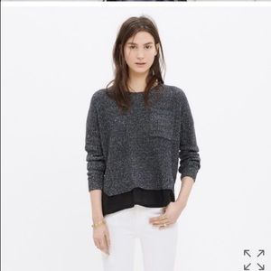 Madewell Alliance Gray Underlay Crewneck Sweater